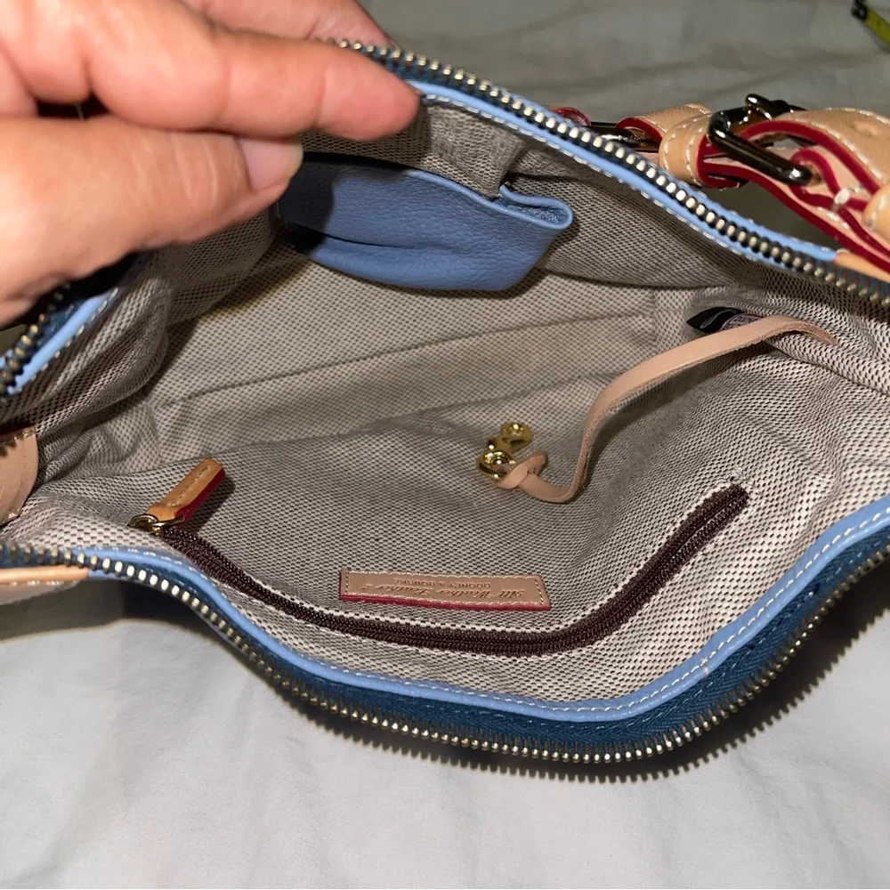 DOONEY & BURKE Vintage‎ Blue Shoulder Hobo Bag With Leather Straps